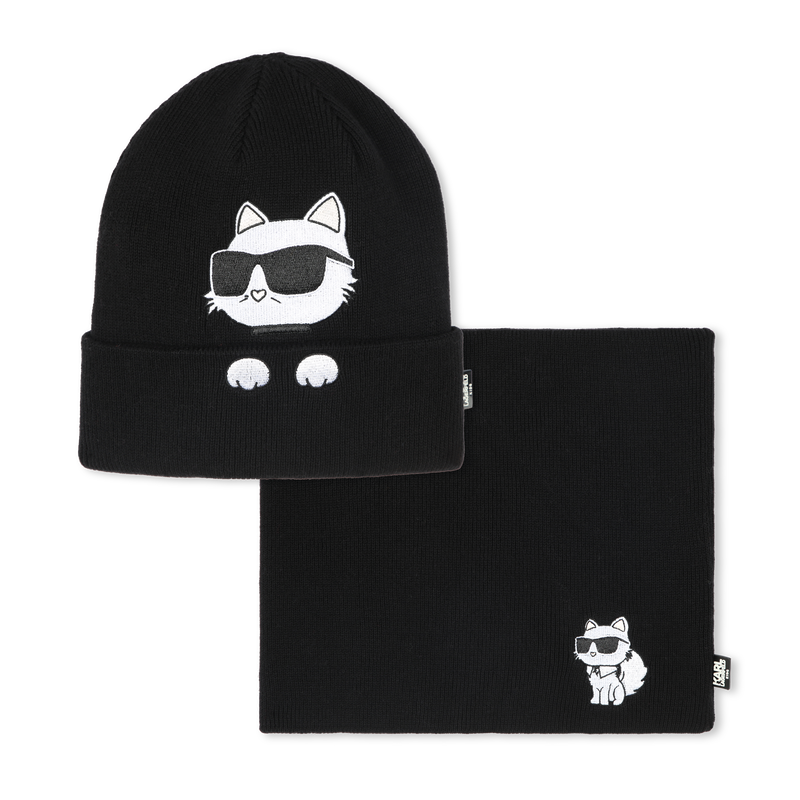 Conjunto gorro y bufanda KARL LAGERFELD KIDS 
                        NI&Ntilde;A
