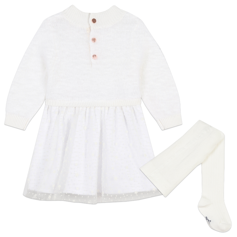 Vestido bimaterial de punto CARREMENT BEAU 
                        NI&Ntilde;A