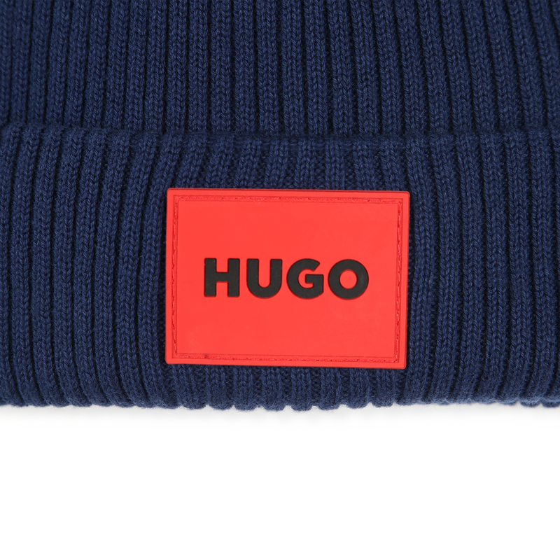 Gorro de punto de algod&oacute;n HUGO 
                        UNISEXO