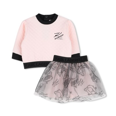 Conjunto de sudadera y falda KARL LAGERFELD KIDS NI&Ntilde;A