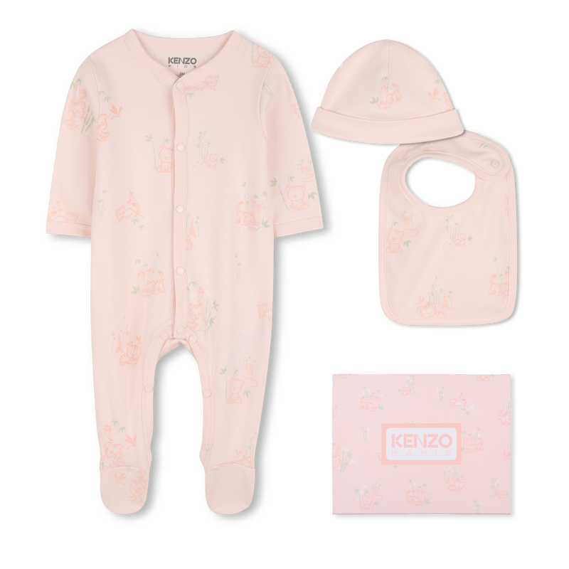 CONJUNTO DE PIJAMA, GORRO Y BABERO KENZO KIDS 
                        NI&Ntilde;A