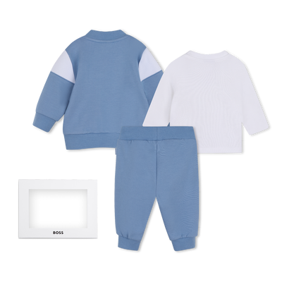 Conjunto de pantal&oacute;n, c&aacute;rdigan y camiseta BOSS NI&Ntilde;O