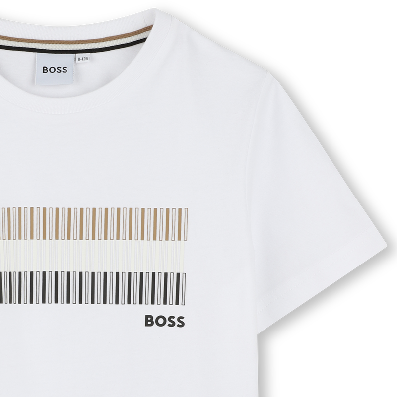 Camiseta manga corta y algod&oacute;n BOSS 
                        NI&Ntilde;O