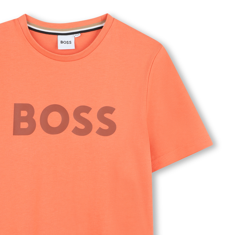 Camiseta manga corta y algod&oacute;n BOSS 
                        NI&Ntilde;O