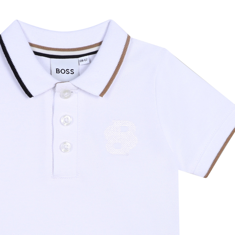 Polo de algod&oacute;n de rayas BOSS 
                        NI&Ntilde;O