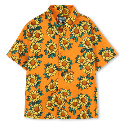 Camisa de sat&eacute;n de algod&oacute;n KENZO KIDS NI&Ntilde;O