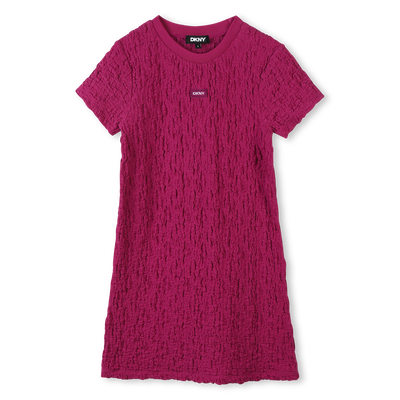 Vestido gofrado de manga corta DKNY NI&Ntilde;A