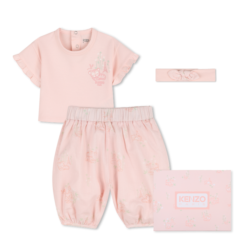 CONJUNTO DE CAMISETA, PIJAMA Y DIADEMA KENZO KIDS 
                        NI&Ntilde;A