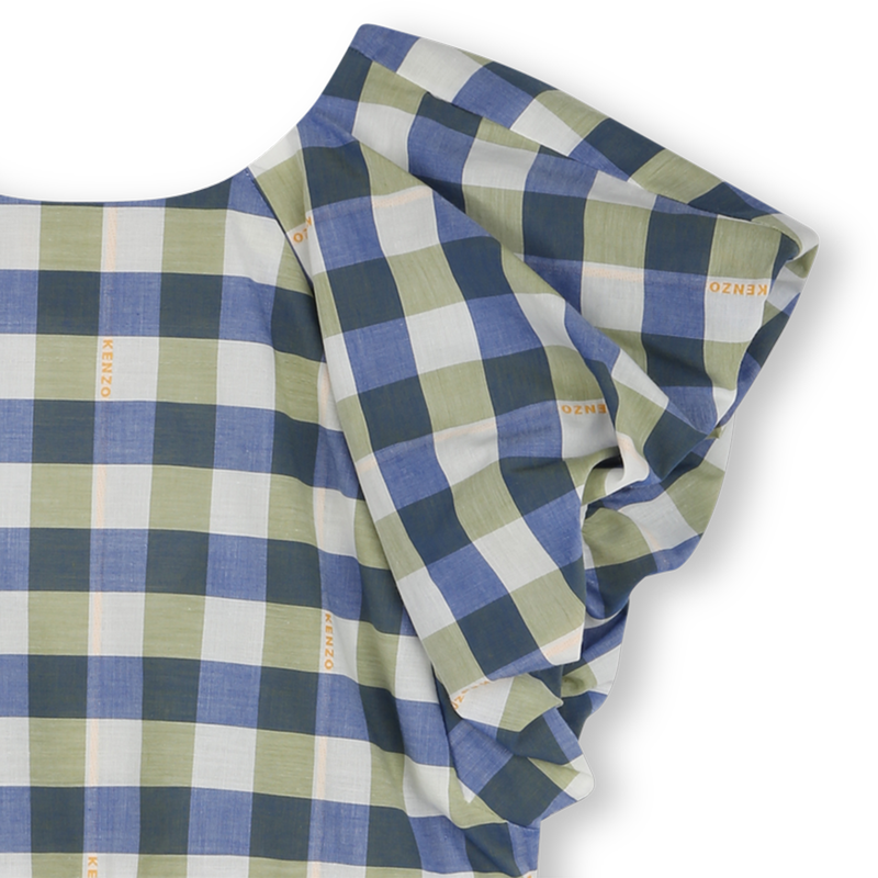 Vestido algod&oacute;n de cuadros KENZO KIDS 
                        NI&Ntilde;A