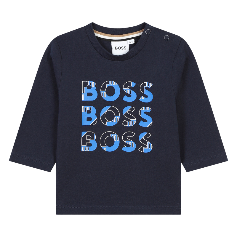 Camiseta de algod&oacute;n multilogo BOSS 
                        NI&Ntilde;O