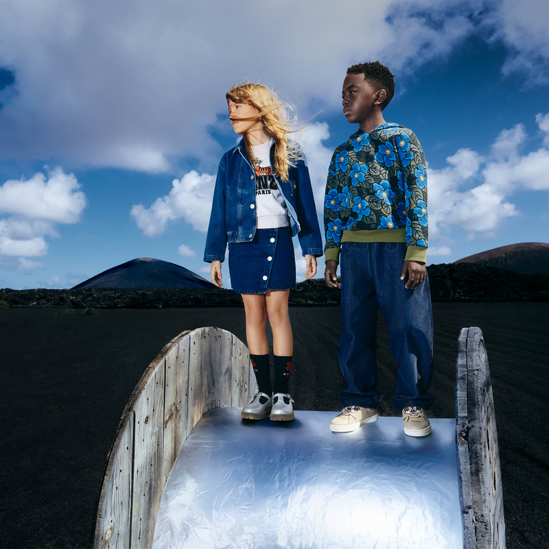 Falda vaquera asim&eacute;trica KENZO KIDS 
                        NI&Ntilde;A