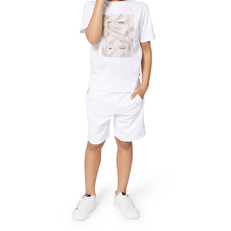 Camiseta manga corta y algod&oacute;n BOSS 
                        NI&Ntilde;O