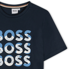 Camiseta manga corta y algod&oacute;n BOSS 
                    NI&Ntilde;O