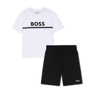Conjunto de camiseta y pantalones cortos., BLANCO, hi-res