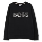 Sudadera de cuello redondo, NEGRO, hi-res