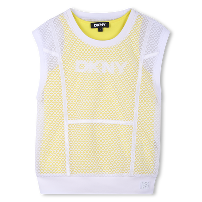 CAMISETA DE REJILLA 2 EN 1 DKNY NI&Ntilde;A