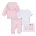Conjunto de c&aacute;rdigan + pantal&oacute;n + camiseta BOSS 
                    NI&Ntilde;A
