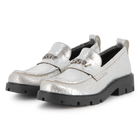 Mocasines met&aacute;licos de piel de vacuno DKNY 
                    NI&Ntilde;A