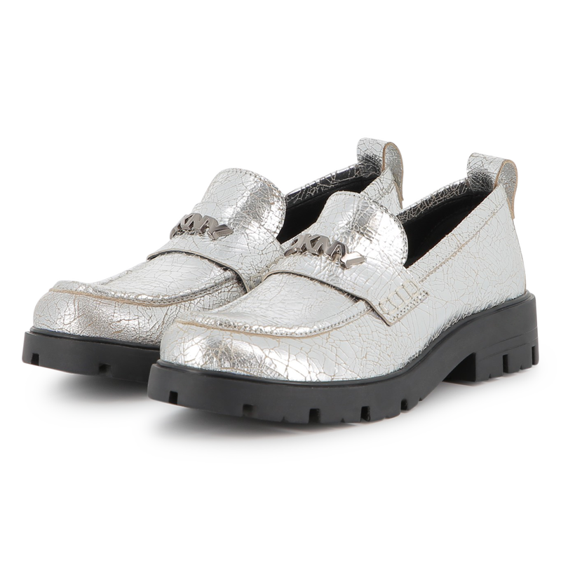 Mocasines met&aacute;licos de piel de vacuno DKNY 
                        NI&Ntilde;A
