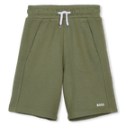 Bermudas de mulet&oacute;n liso, VERDE OSCURO, hi-res