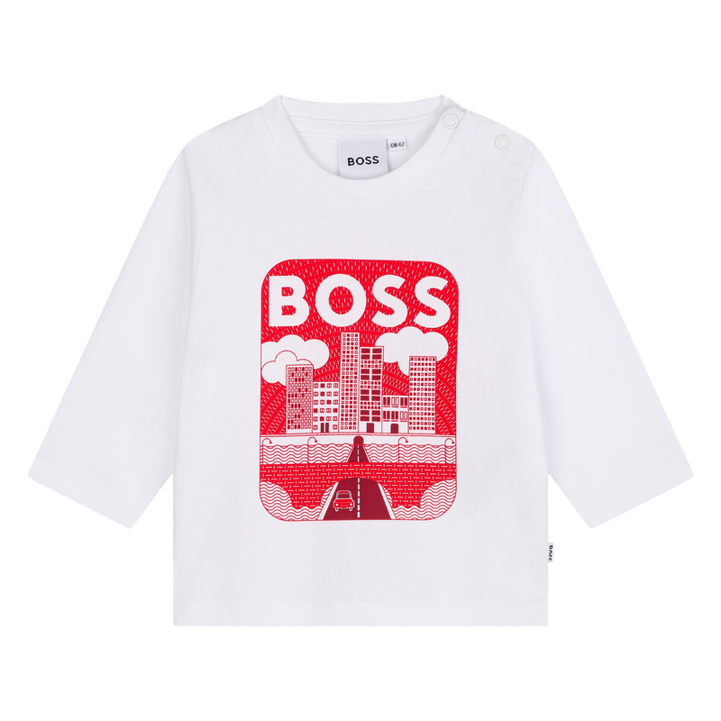 Camiseta de algod&oacute;n estampada BOSS 
                        NI&Ntilde;O
