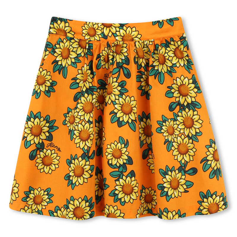 Falda de sat&eacute;n de algod&oacute;n KENZO KIDS 
                        NI&Ntilde;A