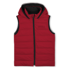 Chaqueta acolchada con capucha efecto flenn, ROJO OSCURO, hi-res