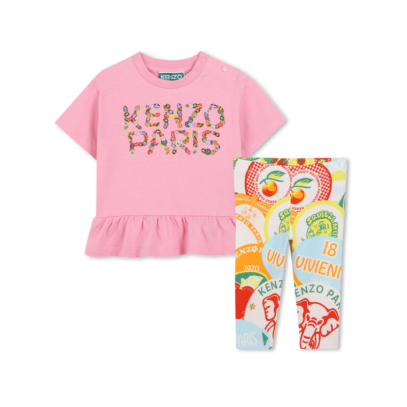 Camiseta y leggings de algod&oacute;n KENZO KIDS 
                        NI&Ntilde;A