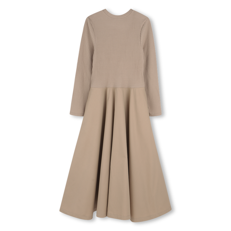 Vestido largo bimaterial DKNY 
                        NIÑA