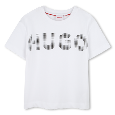 Camiseta de algod&oacute;n con logo HUGO NI&Ntilde;A
