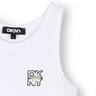 Vestido de tirantes de algod&oacute;n DKNY 
                    NI&Ntilde;A