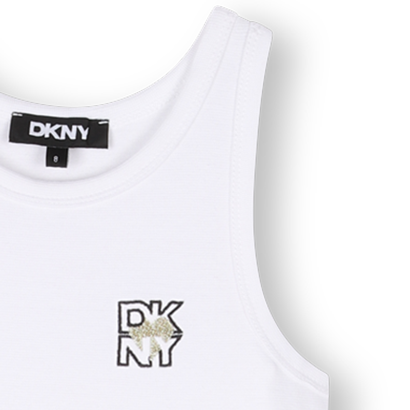 Vestido de tirantes de algod&oacute;n DKNY 
                        NI&Ntilde;A