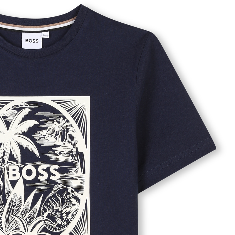 Camiseta algod&oacute;n manga corta BOSS 
                        NI&Ntilde;O