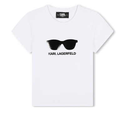Camiseta con gafas estampadas KARL LAGERFELD KIDS NI&Ntilde;A