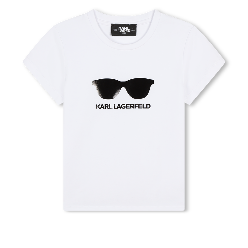 Camiseta con gafas estampadas KARL LAGERFELD KIDS 
                        NI&Ntilde;A