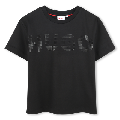 Camiseta de algod&oacute;n con logo HUGO NI&Ntilde;A