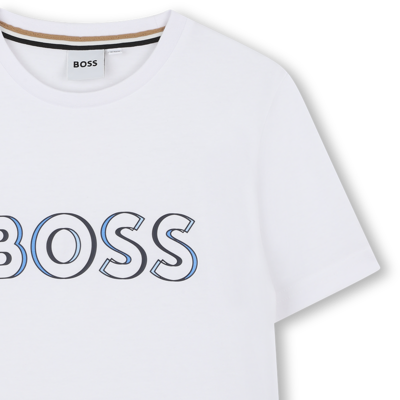Camiseta algod&oacute;n y manga corta BOSS 
                        NI&Ntilde;O