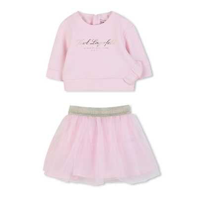 CONJUNTO DE SUDADERA Y FALDA KARL LAGERFELD KIDS NI&Ntilde;A