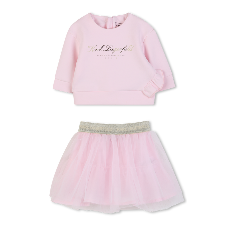 CONJUNTO DE SUDADERA Y FALDA KARL LAGERFELD KIDS 
                        NI&Ntilde;A