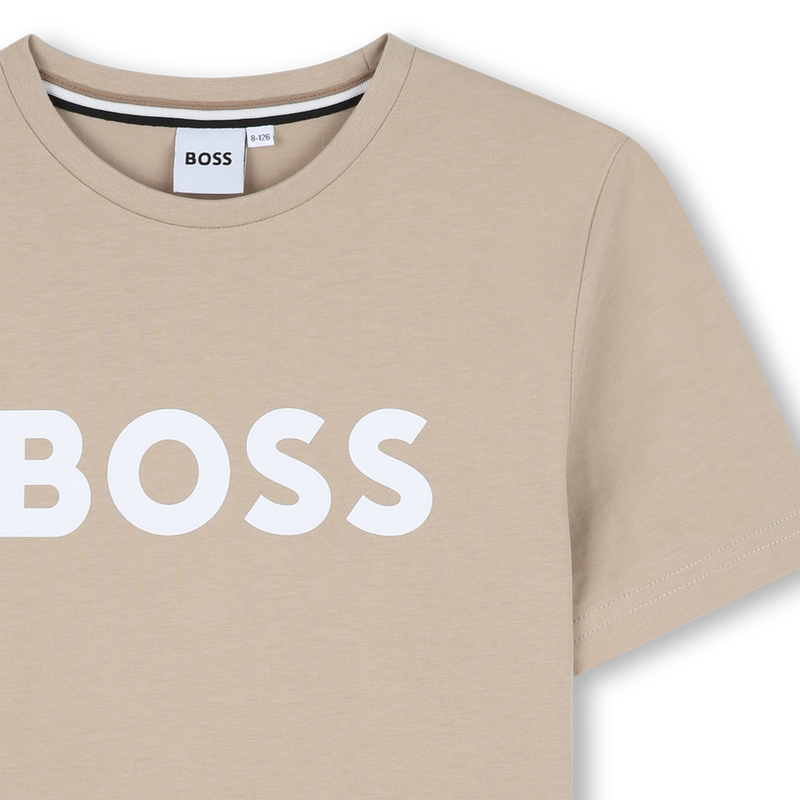Camiseta manga corta y algod&oacute;n BOSS 
                        NI&Ntilde;O