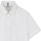Camisa lisa de algod&oacute;n BOSS 
                    NI&Ntilde;O