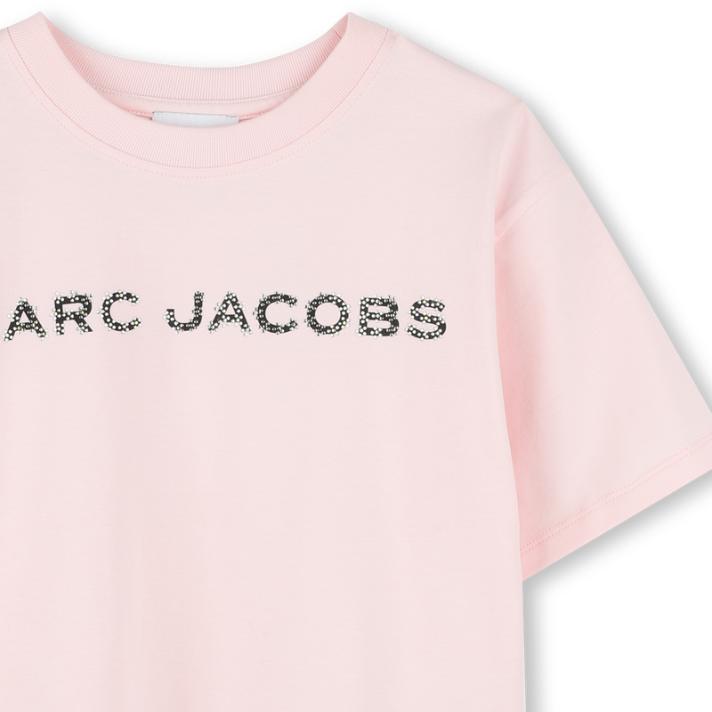 Camiseta de algod&oacute;n con estr&aacute;s MARC JACOBS 
                        NI&Ntilde;A