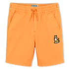 Bermudas de algod&oacute;n con parche, NARANJA, hi-res