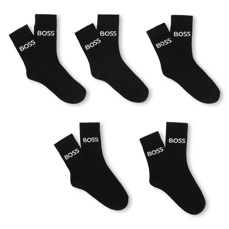 JUEGO DE 5 PARES DE CALCETINES BOSS 
                        NI&Ntilde;O