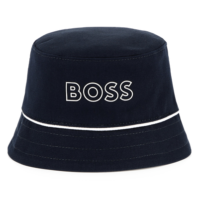 Gorro reversible de algod&oacute;n BOSS NI&Ntilde;O