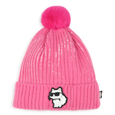 Gorro de punto con pomp&oacute;n KARL LAGERFELD KIDS NI&Ntilde;A