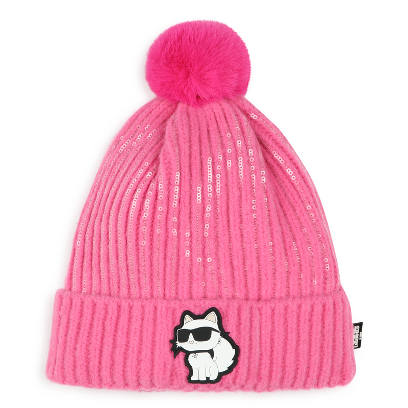 Gorro de punto con pomp&oacute;n KARL LAGERFELD KIDS 
                        NI&Ntilde;A