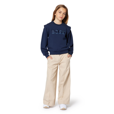 Pantal&oacute;n de lino y algod&oacute;n BOSS NI&Ntilde;A