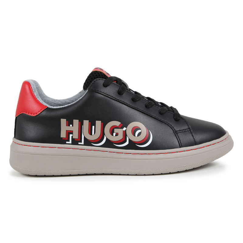 Deportivas de piel y cordones HUGO 
                        NI&Ntilde;O