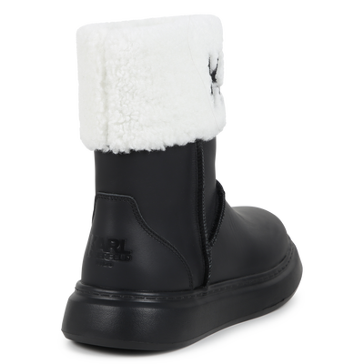 Botines de cuero con vuelta KARL LAGERFELD KIDS NI&Ntilde;A